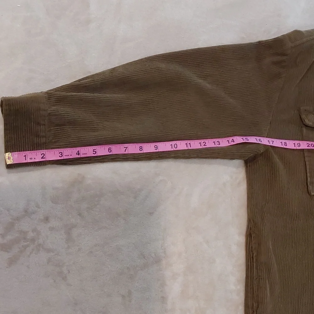 Kensie Jeans Green Button Down Corduroy Over Shirt Jacket Mens Size L - Picture 6 of 13